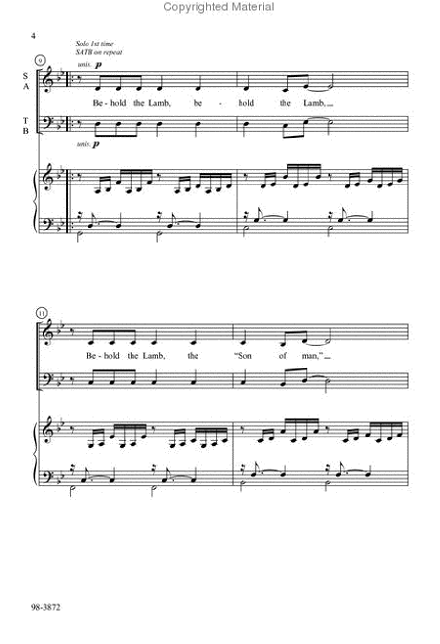 Behold the Lamb Behold the Lamb 4-Part scores gallery preview page 3