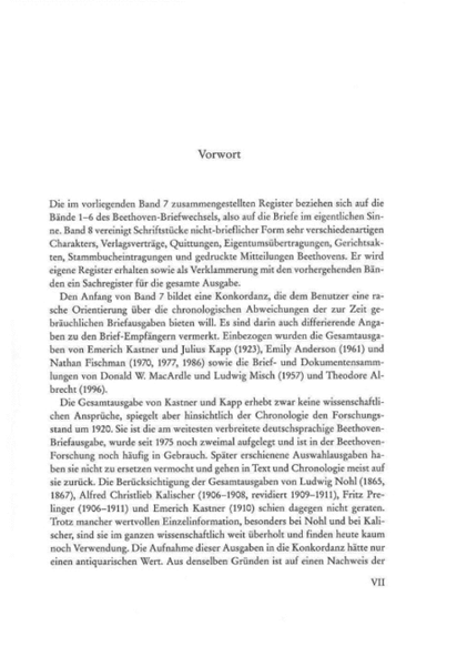 Beethoven Correspondence – Volume 7: Register