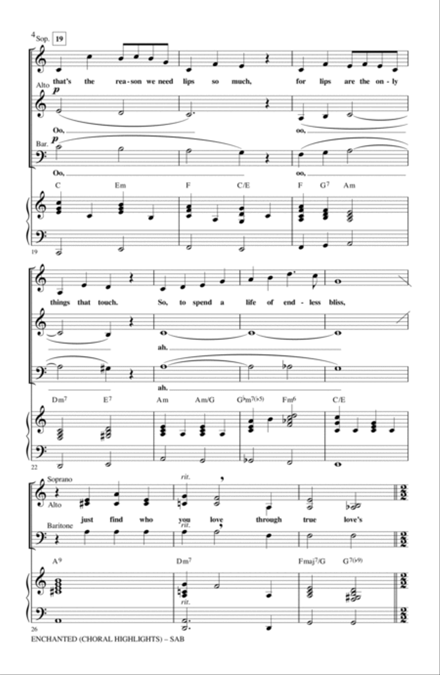 Enchanted (Choral Highlights) (arr. Alan Billingsley) 3-Part scores gallery preview page 3