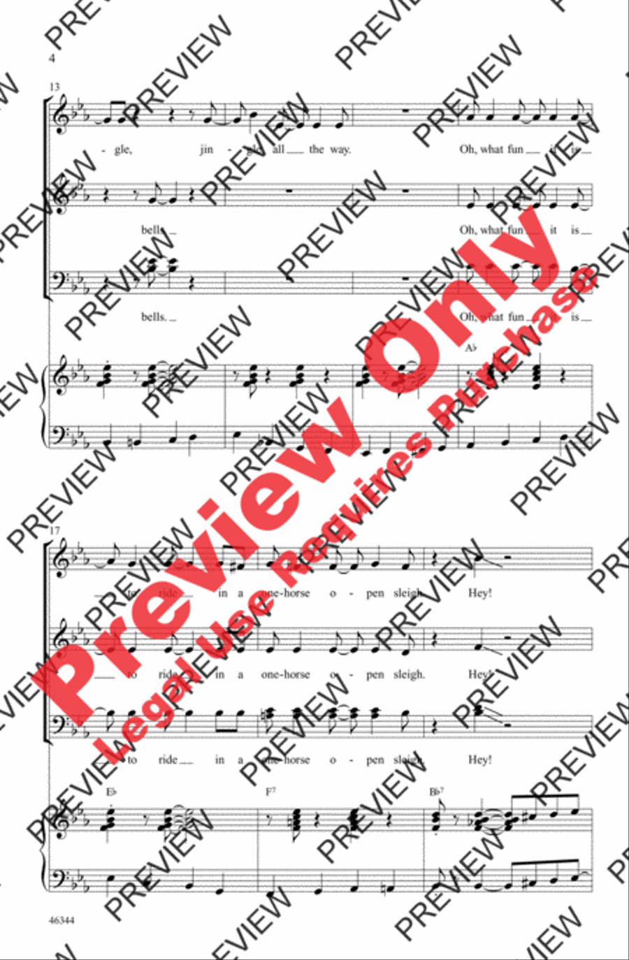 Jingle Bells Jingle Bells 4-Part scores gallery preview page 4