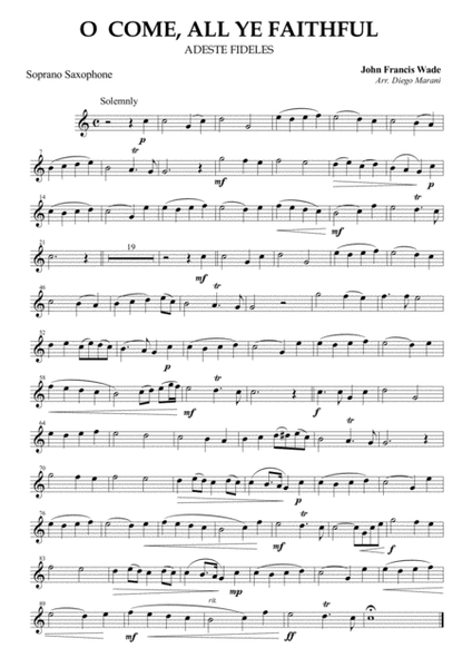 "O Come, All Ye Faithful" for Saxophone Quartet image number null