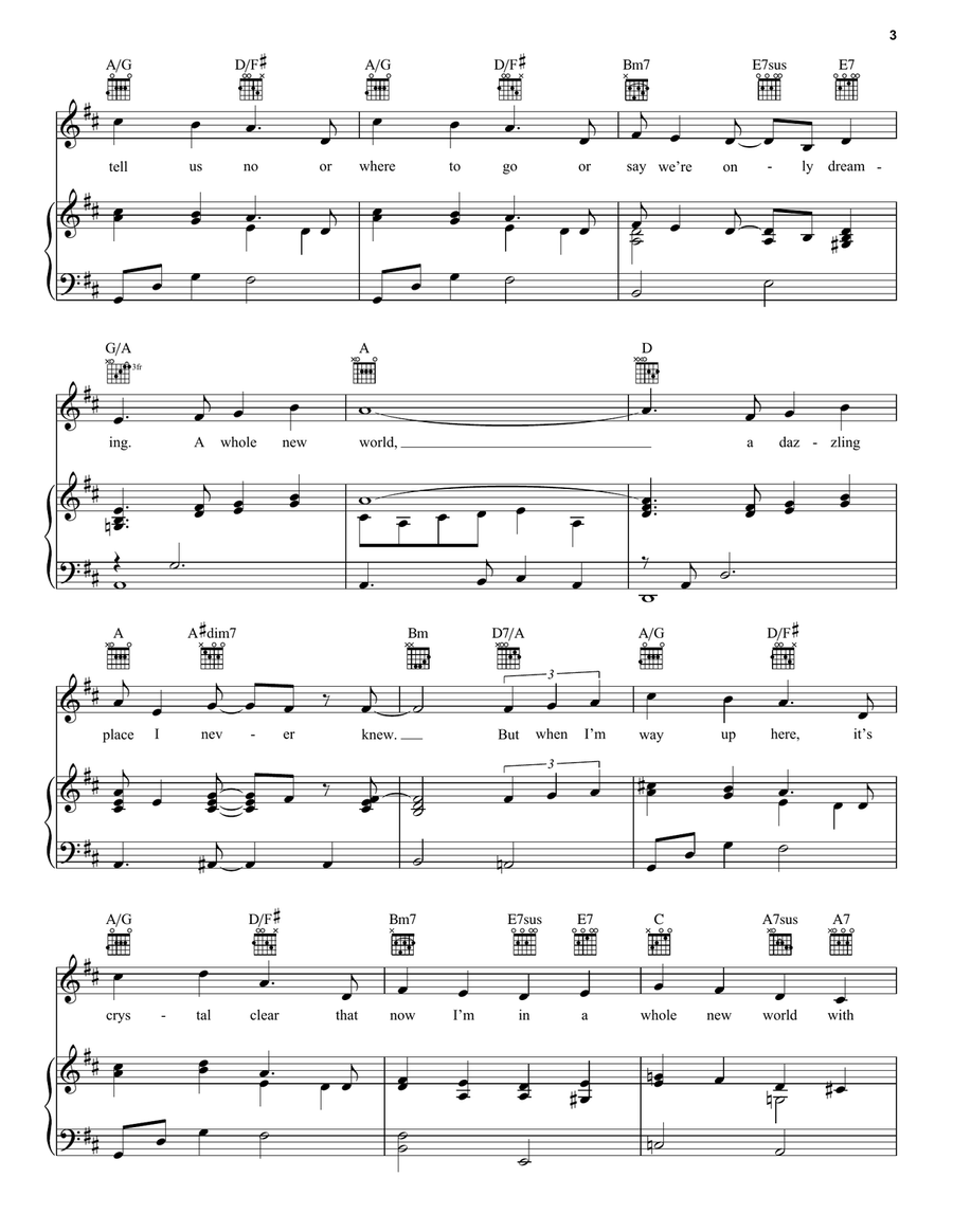 A Whole New World (from Aladdin) Guitar scores gallery preview page 3