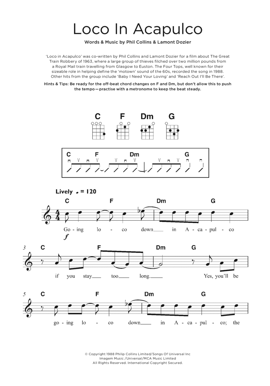 Loco In Acapulco Ukulele scores gallery preview page 1