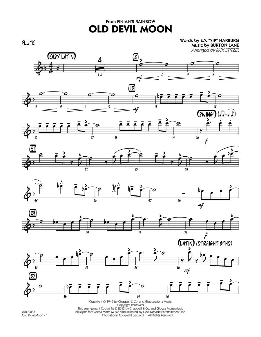 Old Devil Moon - Flute Jazz Ensemble scores gallery preview page 1