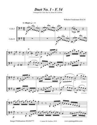 WF Bach: Duet No. 1 for Cello Duo