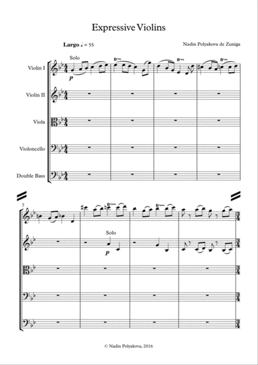 Expressive Violins. Full score String Orchestra scores gallery preview page 3