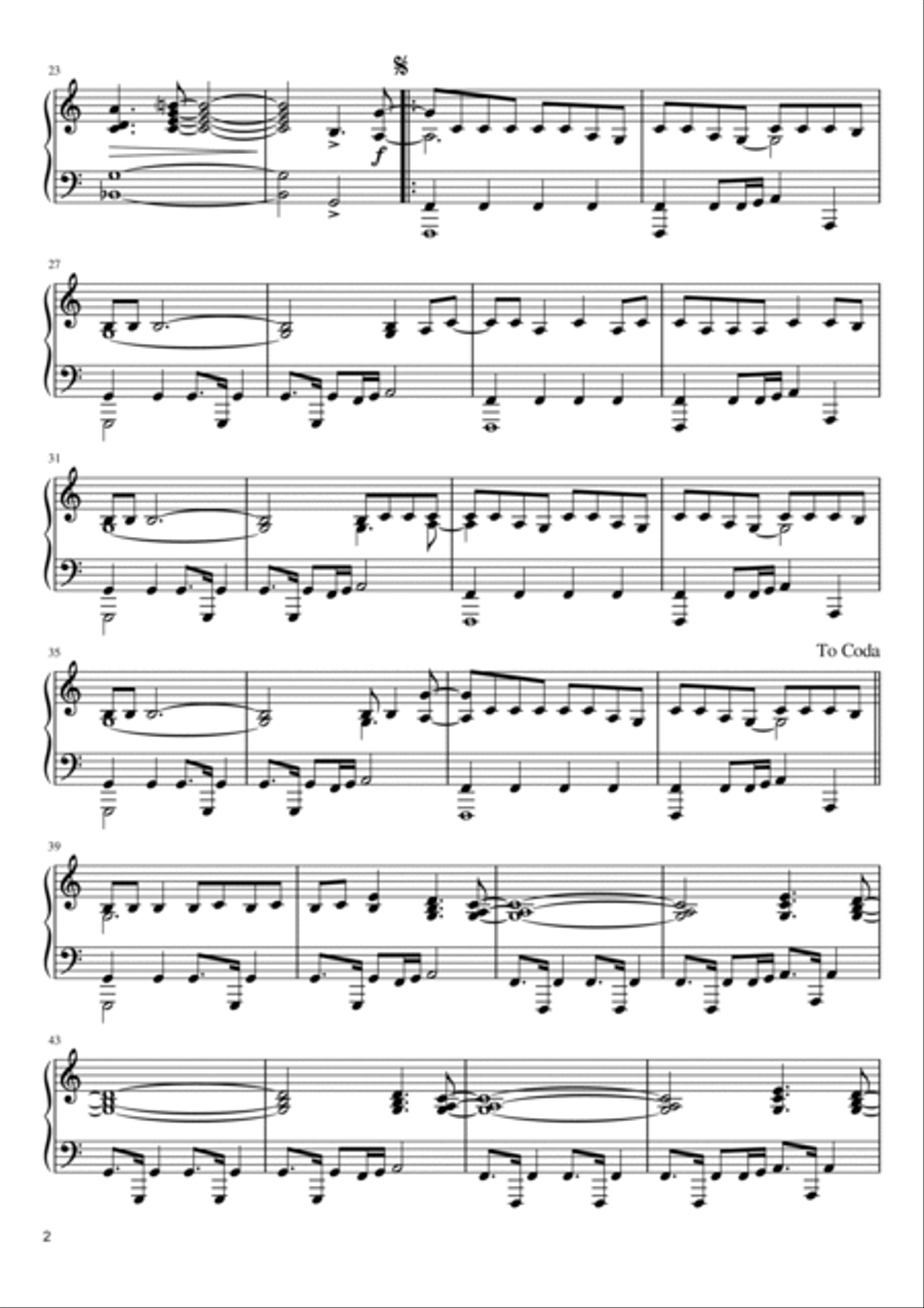Somebody Else Piano Solo scores gallery preview page 2