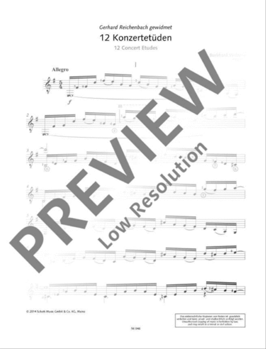12 Concert Etudes Classical Guitar scores gallery preview page 5