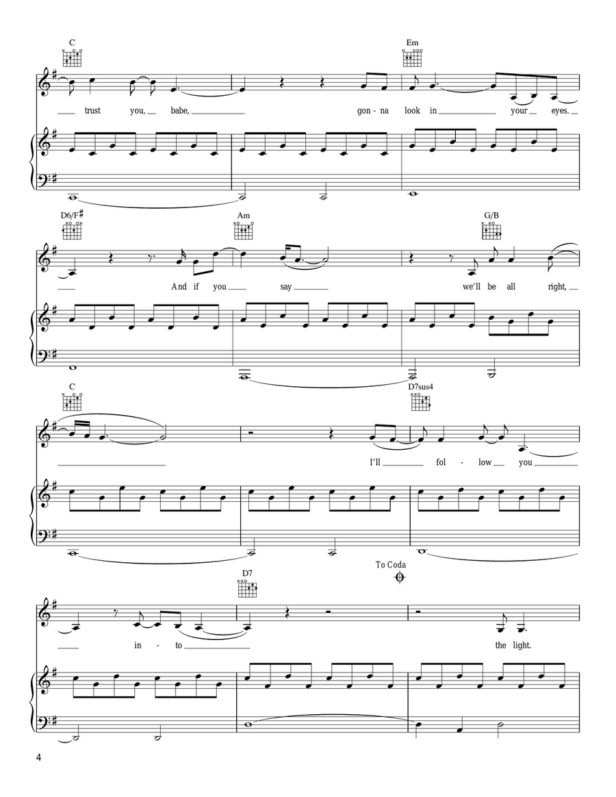 The Light Piano, Vocal, Guitar scores gallery preview page 4