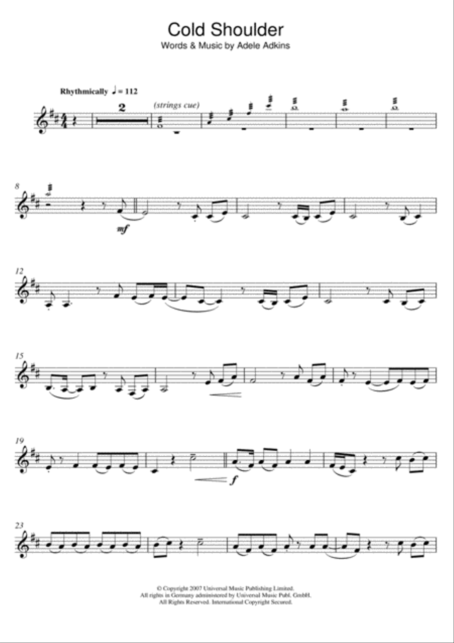 Cold Shoulder Clarinet Solo scores gallery preview page 1