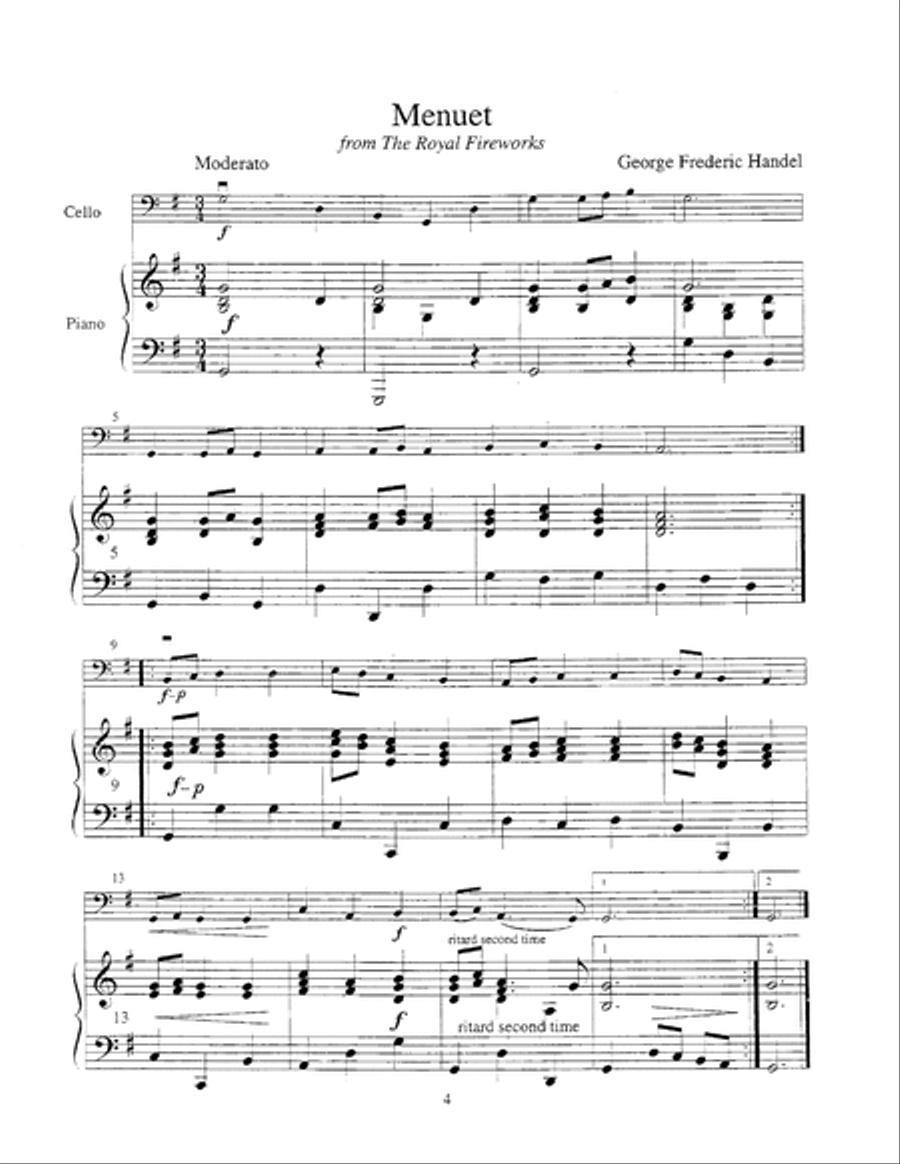 The Student Cellist: Handel Cello scores gallery preview page 5