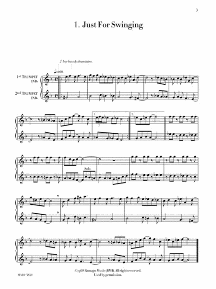 Burt Collins – Trumpet Duets in Jazz Trumpet Duet scores gallery preview page 3