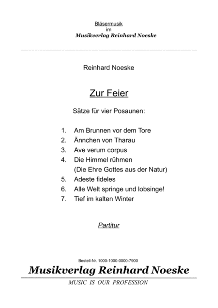 Zur Feier - Sätze für vier Posaunen Brass Ensemble scores gallery preview page 3