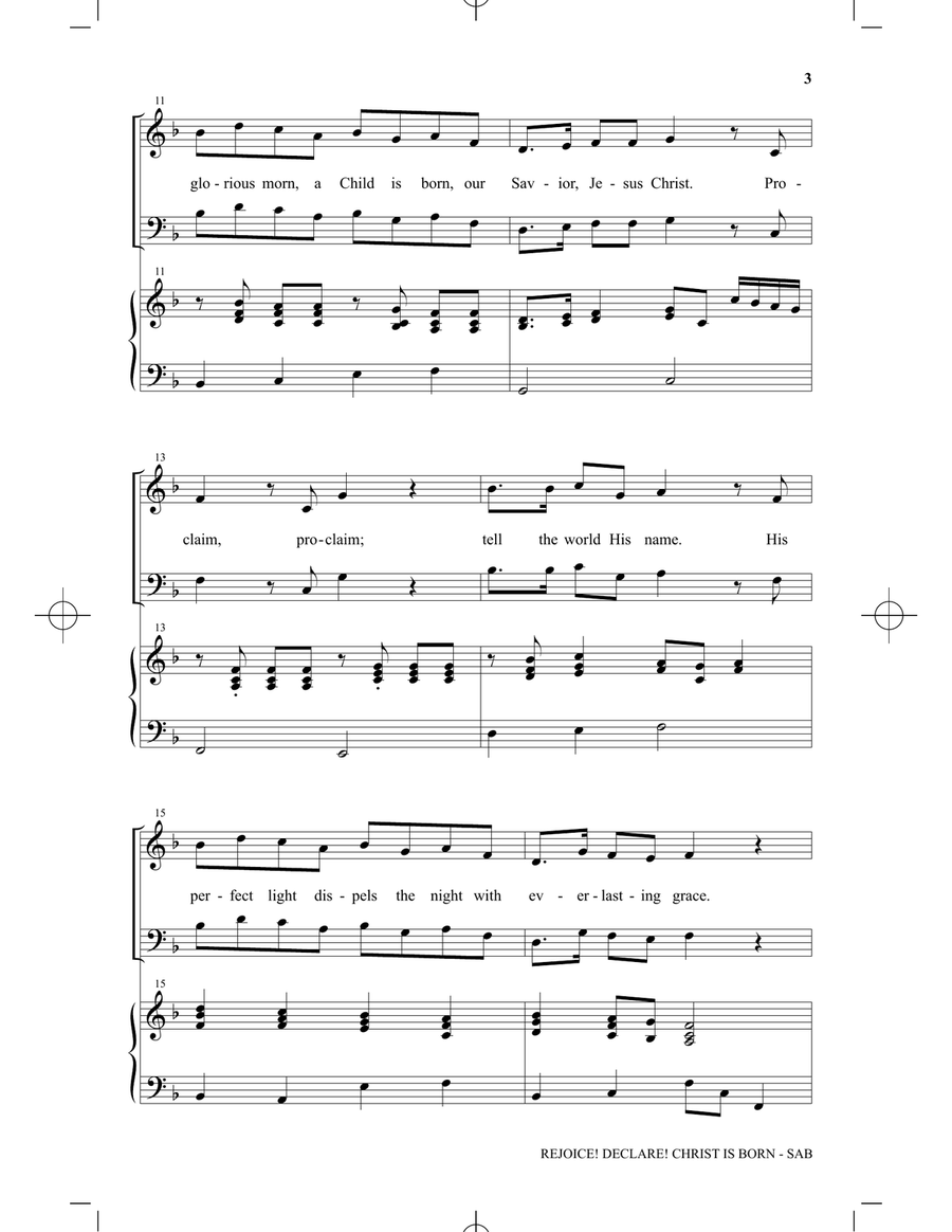 Rejoice! Declare! Christ Is Born 3-Part scores gallery preview page 2