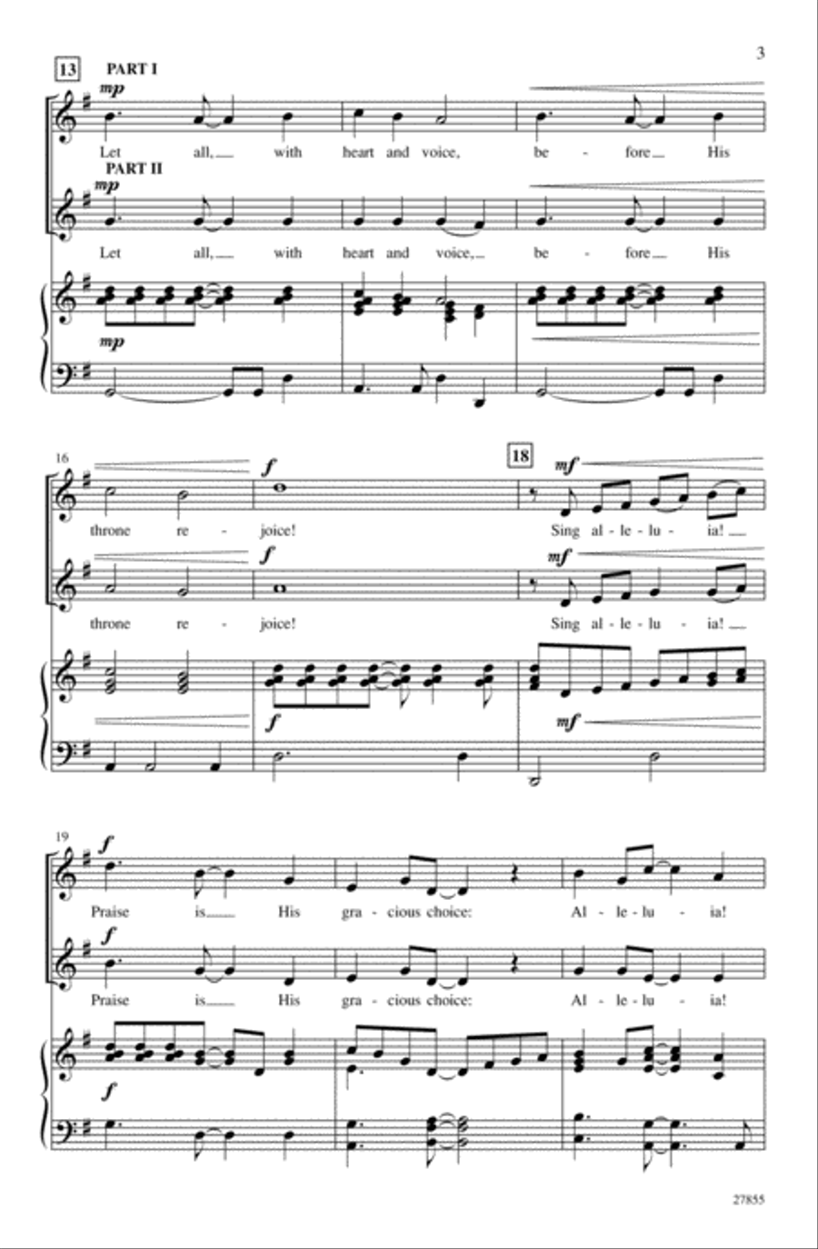 Come, Sing Alleluia Unison Choir scores gallery preview page 3