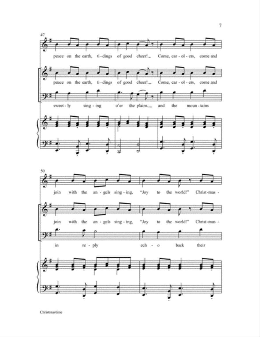 Christmastime Unison Choir scores gallery preview page 7