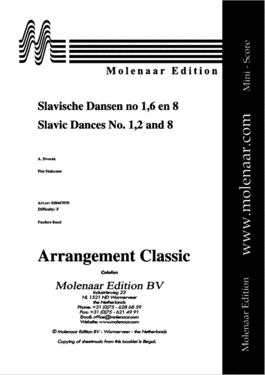Slavische Dansen no 1,6 en 8 Fanfare Band scores gallery preview page 2