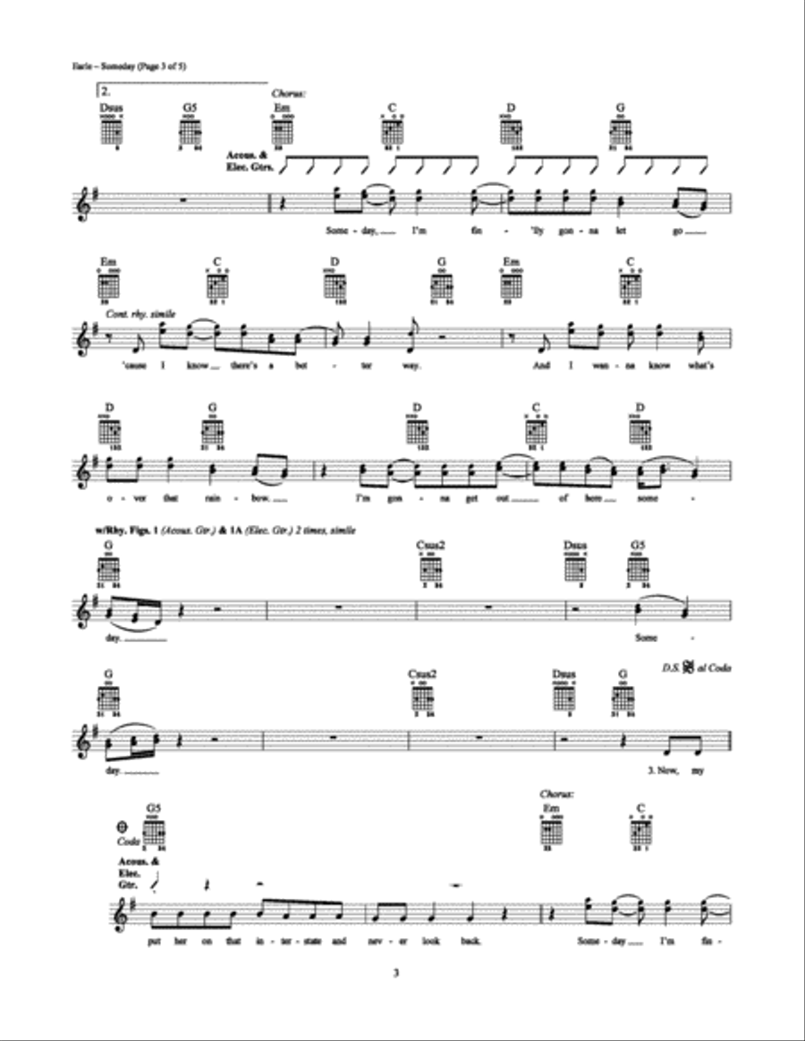 Someday Someday Electric Guitar scores gallery preview page 3