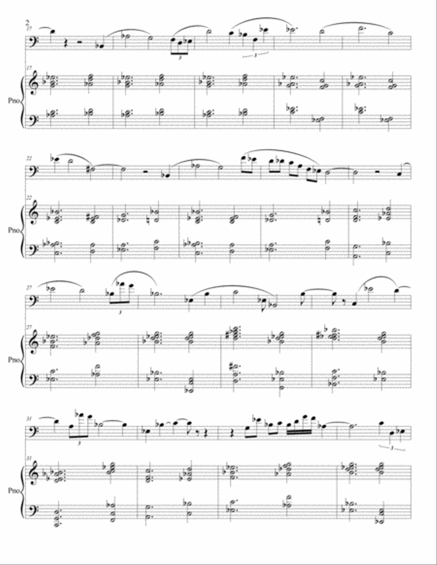 Lament for Trombone and Piano, In Memory of Fr. Ralph March, O.Cist.+ Piano Accompaniment scores gallery preview page 2