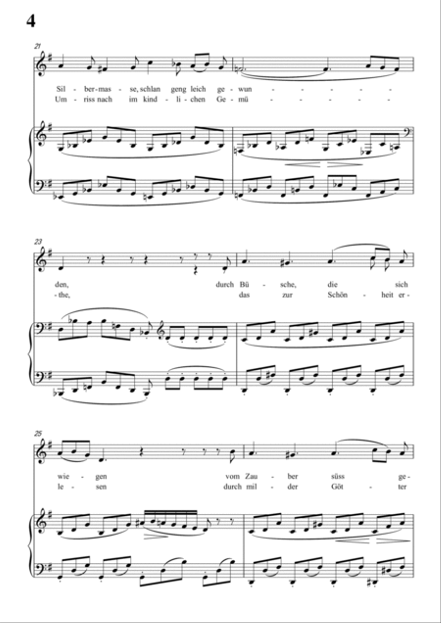 Schubert-Der Fluss in G for Vocal and Piano Voice scores gallery preview page 5