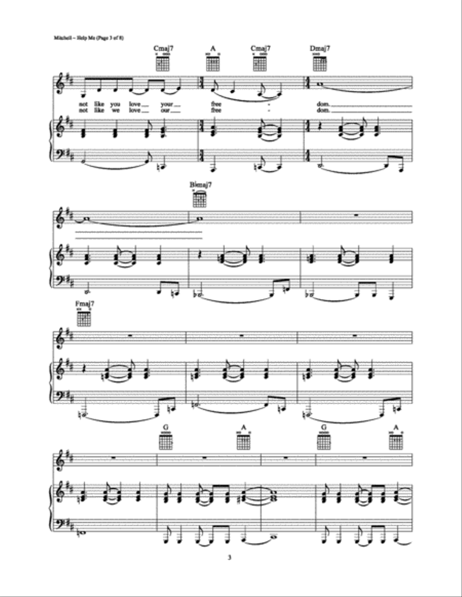 Help Me Help Me Piano, Vocal, Guitar scores gallery preview page 3