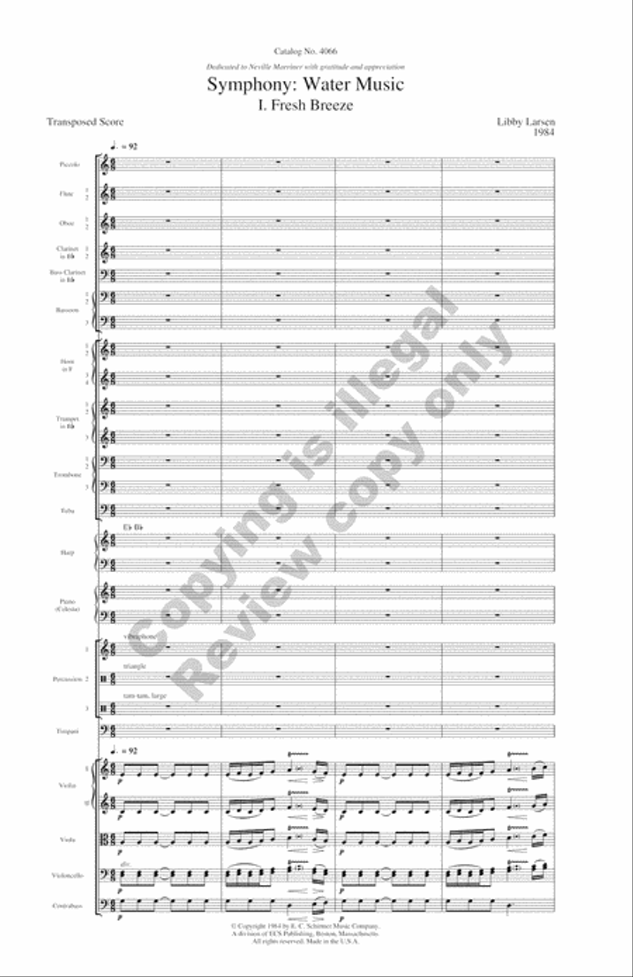 Symphony: Water Music Full Orchestra scores gallery preview page 3
