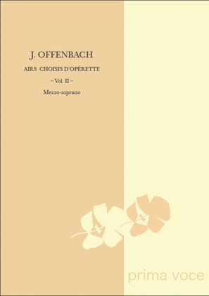 Book cover for Airs Choisis d'Operette: Volume I, Mezzo-soprano