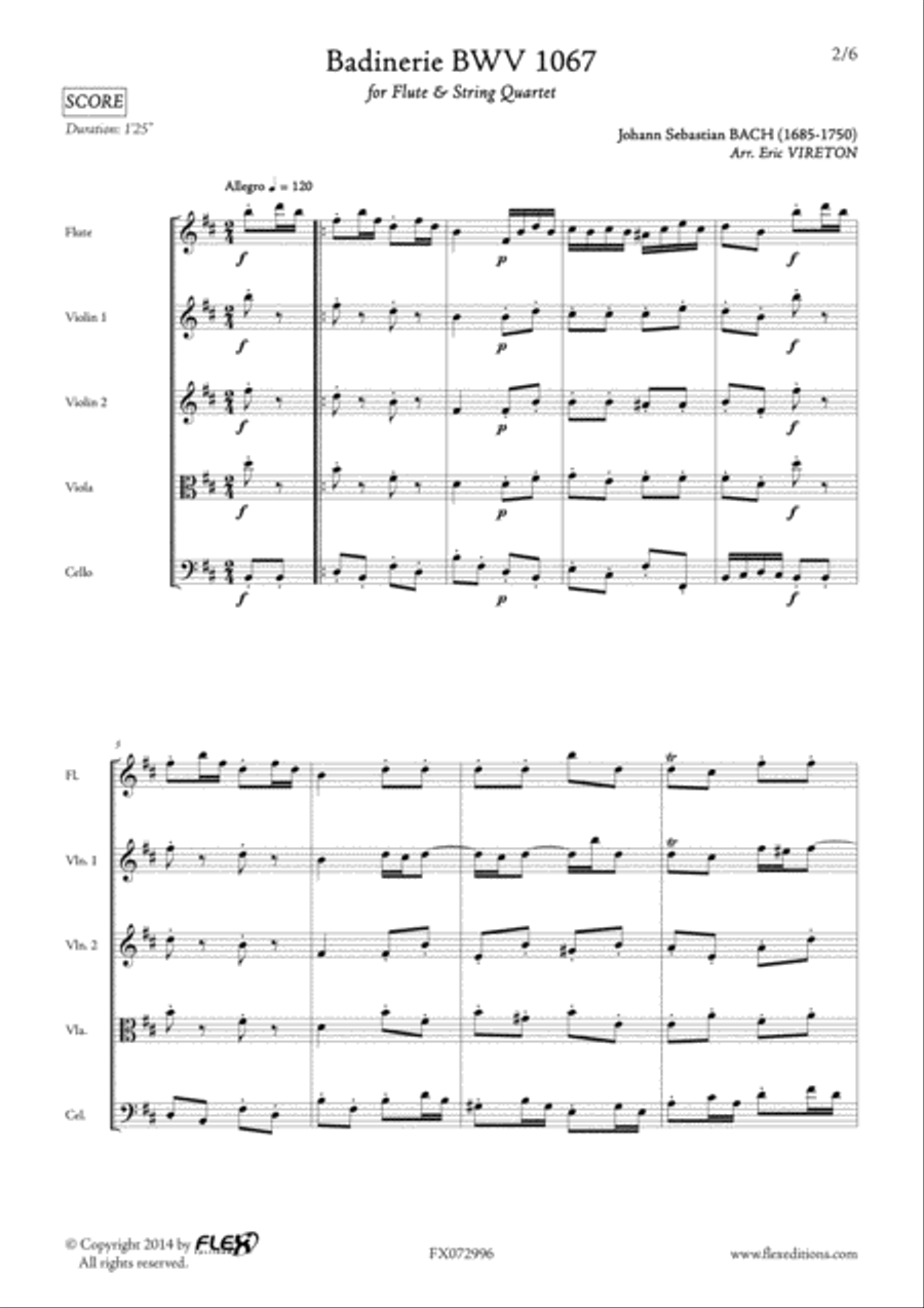 Badinerie BWV 1067 Flute scores gallery preview page 2