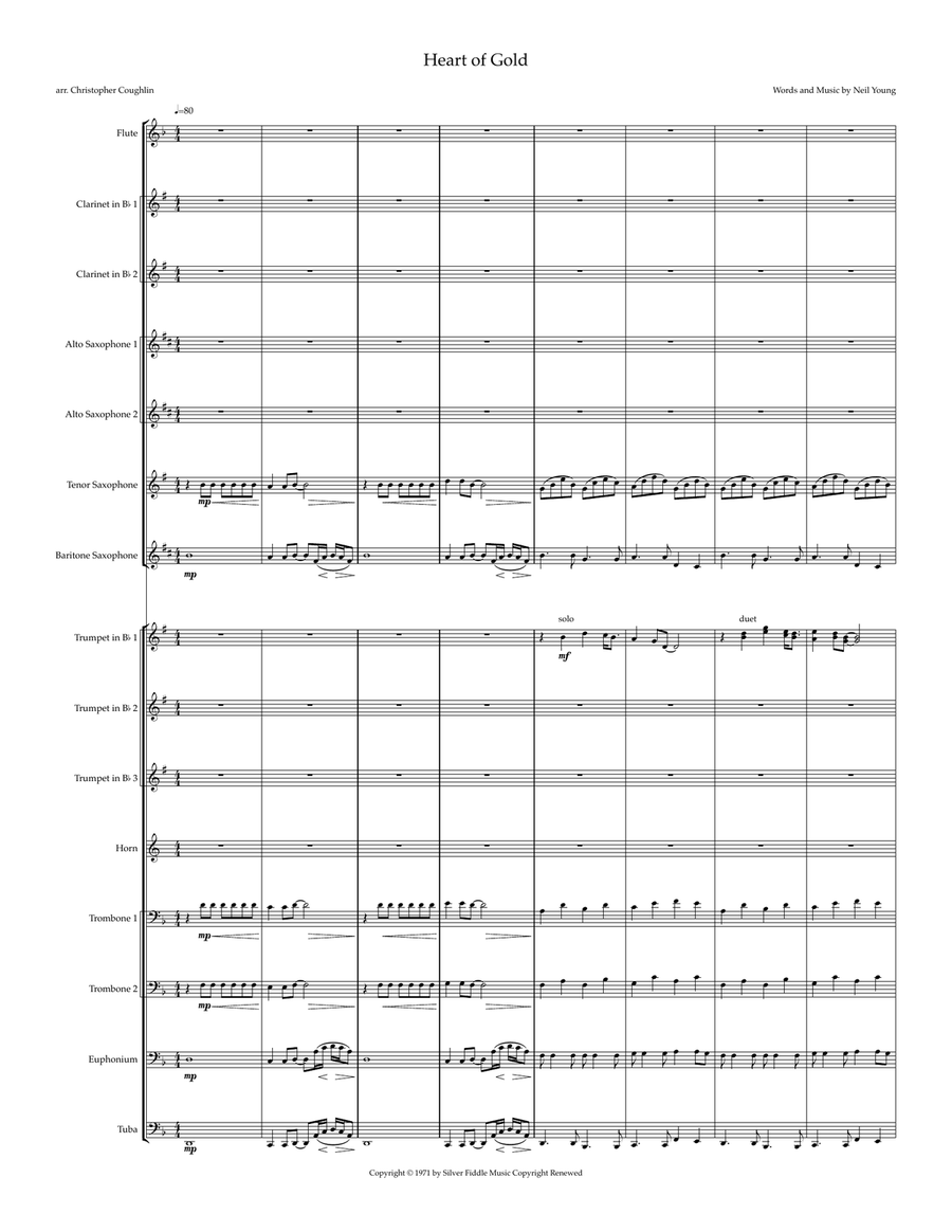 Heart Of Gold Marching Band scores gallery preview page 1