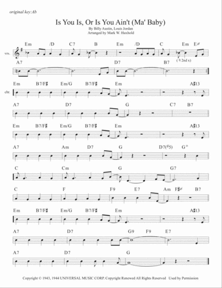 Is You Is, Or Is You Ain't (ma' Baby) Piano scores gallery preview page 3
