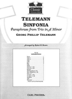 Book cover for Telemann Sinfonia - Paraphrase from Trio in A Minor