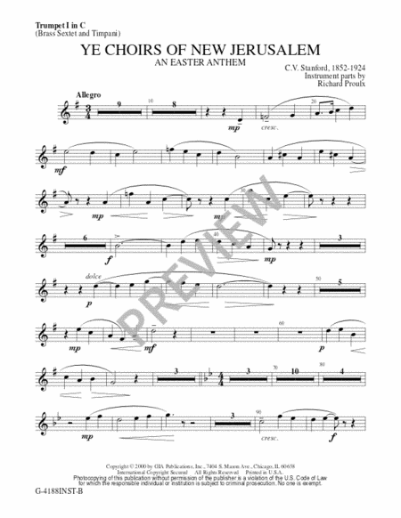 Ye Choirs of New Jerusalem - Brass Sextet edition