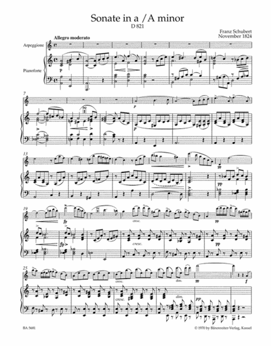 Sonata a minor D 821 'Arpeggione'