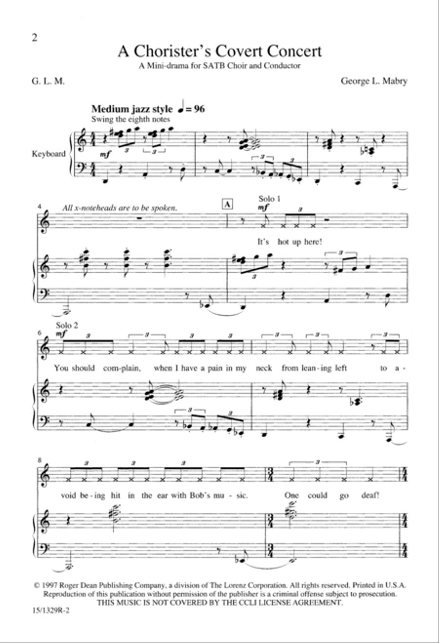 A Chorister's Covert Concert 4-Part scores gallery preview page 2