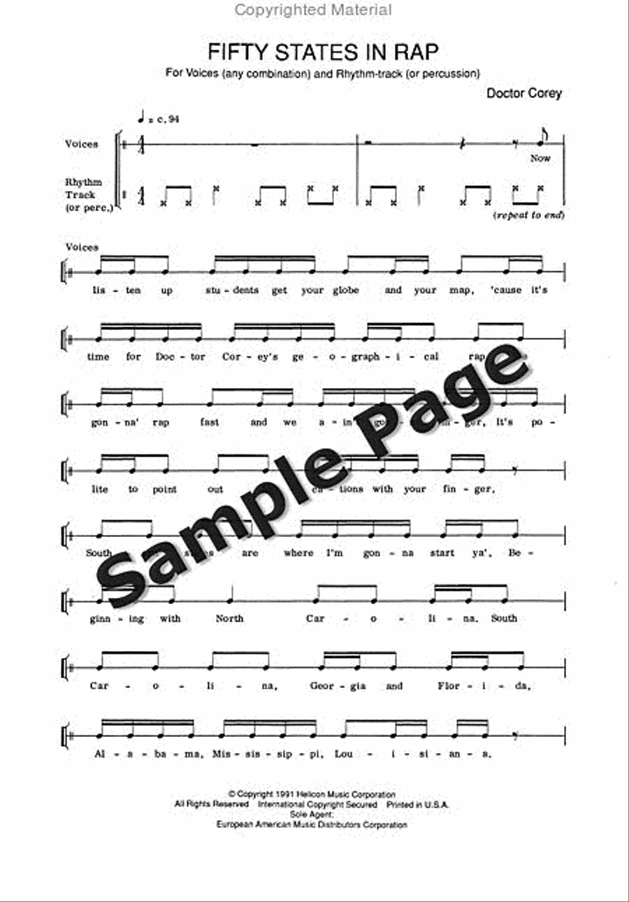 50 States in Rap 50 States in Rap Choir scores gallery preview page 4