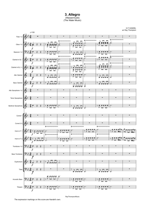 Handel: 3. Allegro from "The Water Music" (Wassermusik) - concert band