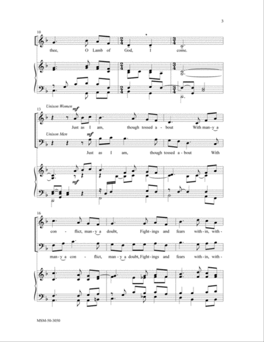 Just As I Am 4-Part scores gallery preview page 3