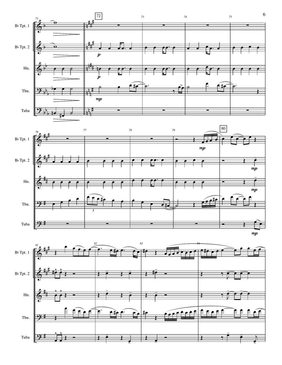 Make Me Smile Brass Quintet scores gallery preview page 6