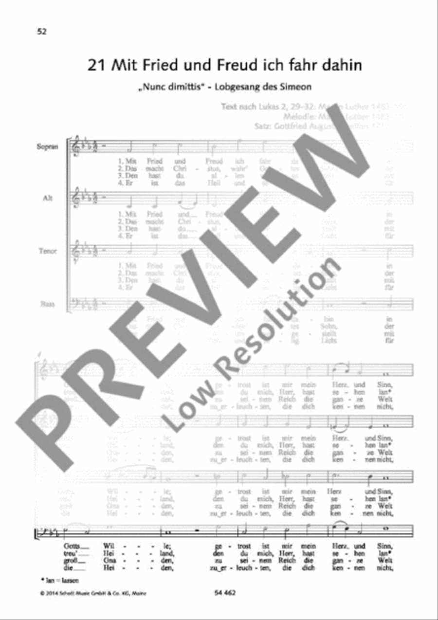 Mit Fried und Freud ich fahr dahin 4-Part scores gallery preview page 2