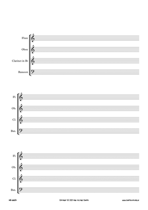 Manuscript Paper - Woodwind Quartet