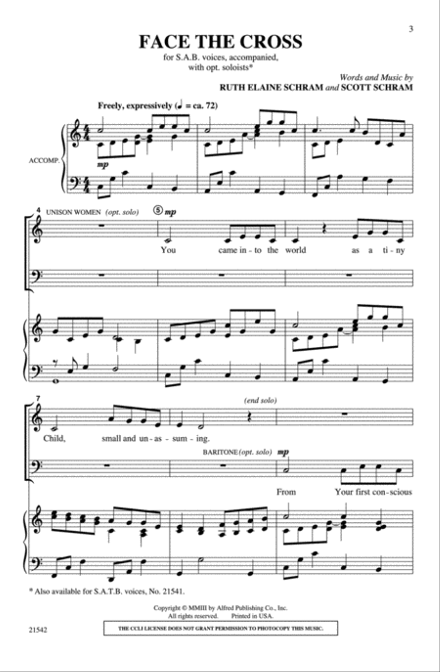 Face the Cross Face the Cross 3-Part scores gallery preview page 2