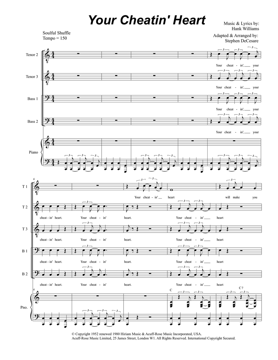 Your Cheatin' Heart 3-Part scores gallery preview page 1