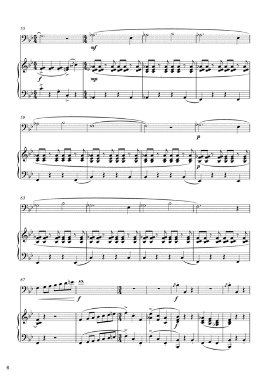 Corona Suite for Euphonium / Baritone and Piano (Simon Peberdy) Baritone Horn scores gallery preview page 6