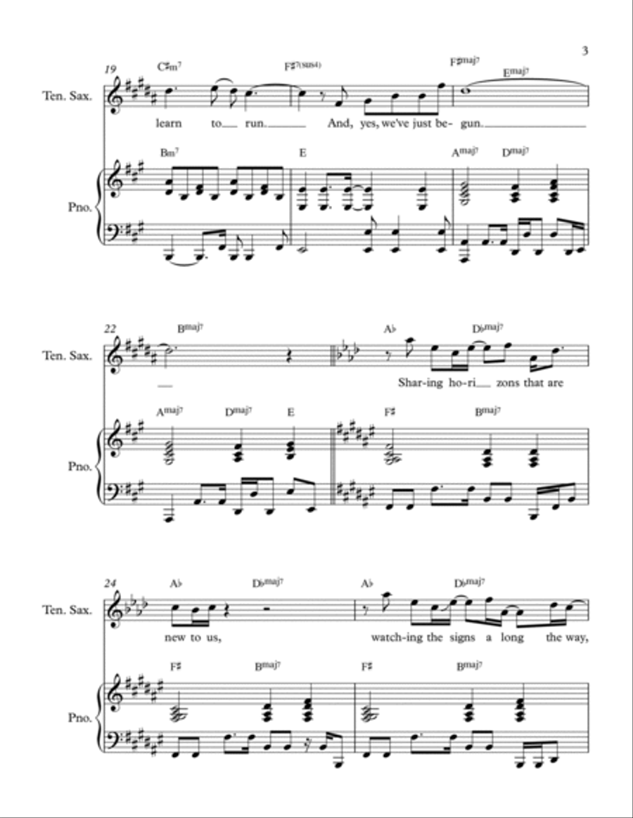 We've Only Just Begun Tenor Saxophone scores gallery preview page 3