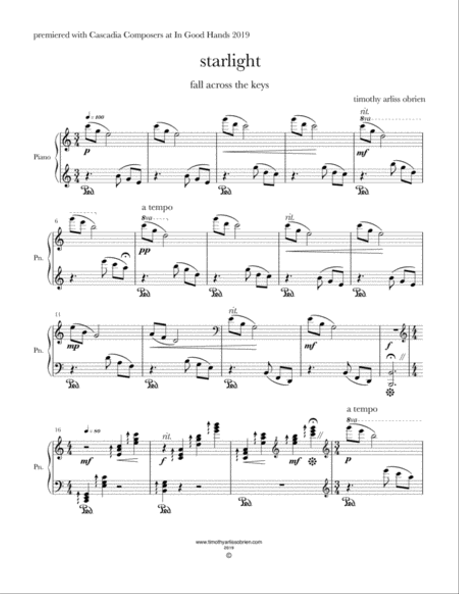 Starlight Starlight Easy Piano scores gallery preview page 1