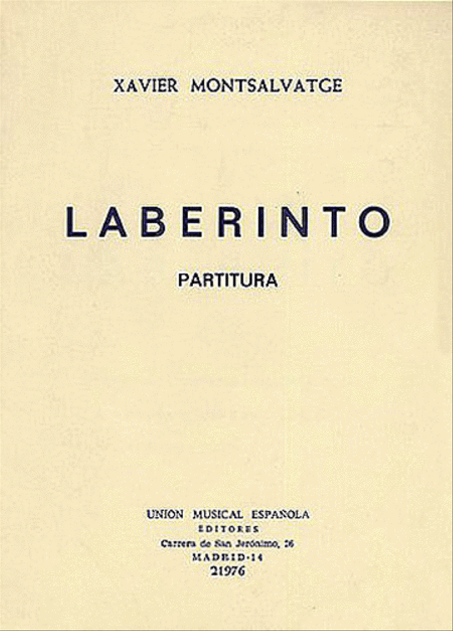 Xavier Montsalvatage Laberinto Partitura