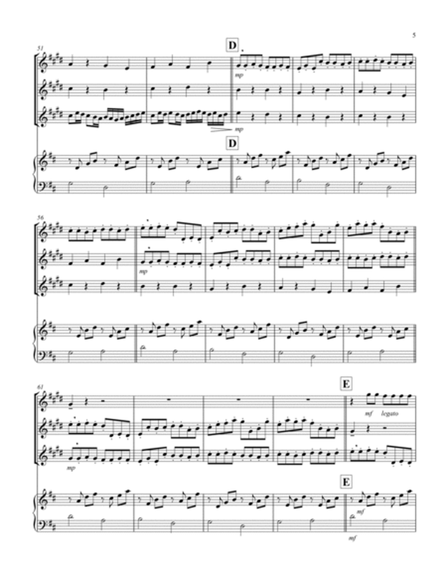Canon in D (Pachelbel) (D) (Tenor Saxophone Trio, Keyboard)