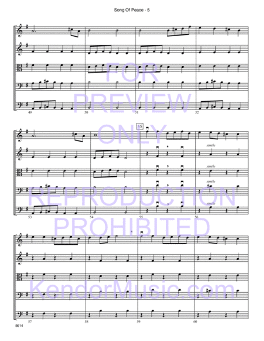 Song Of Peace (Lo Yisa Goy) (Full Score) String Orchestra scores gallery preview page 6