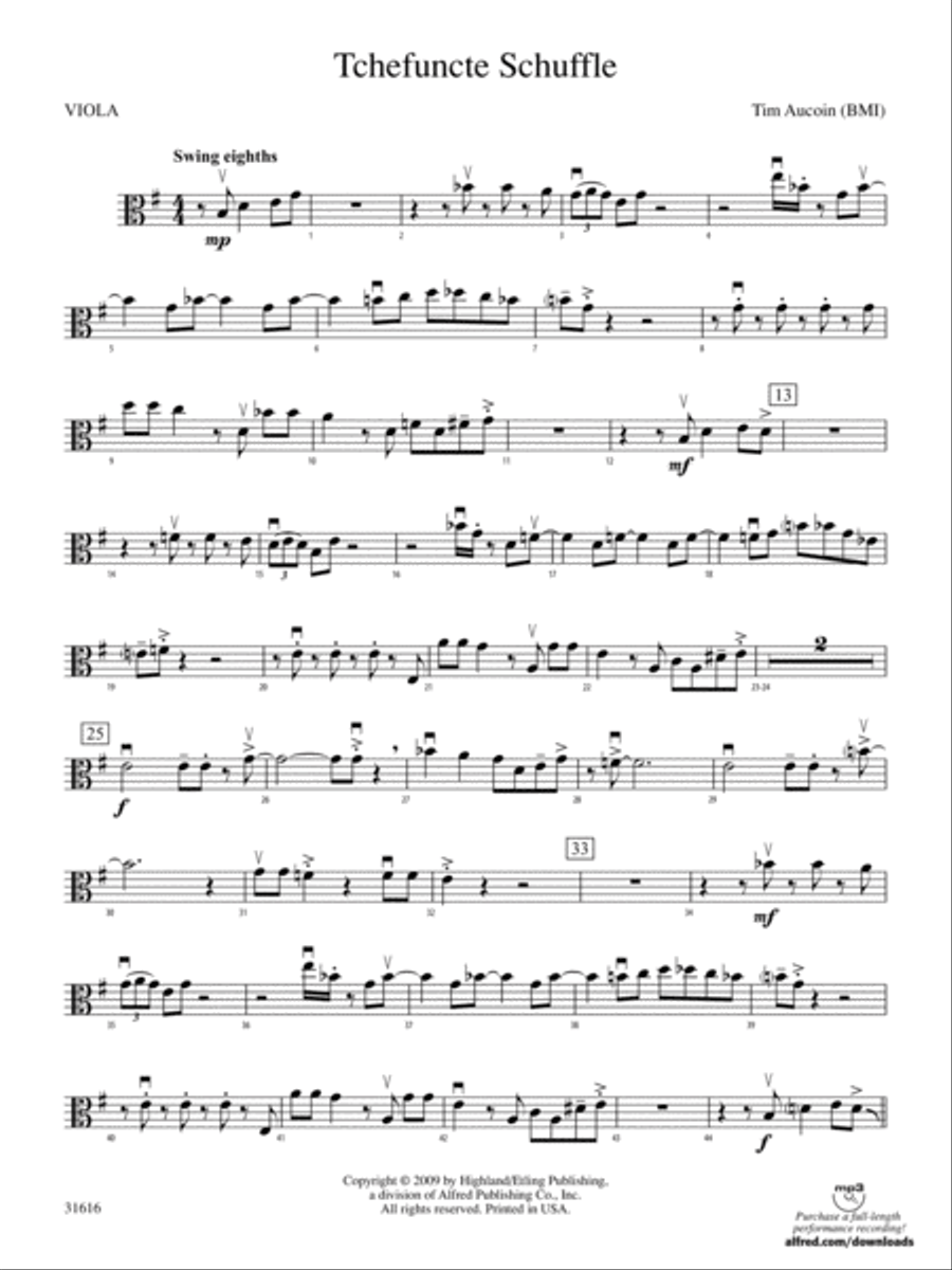 Tchefuncte Shuffle: Viola String Orchestra scores gallery preview page 1