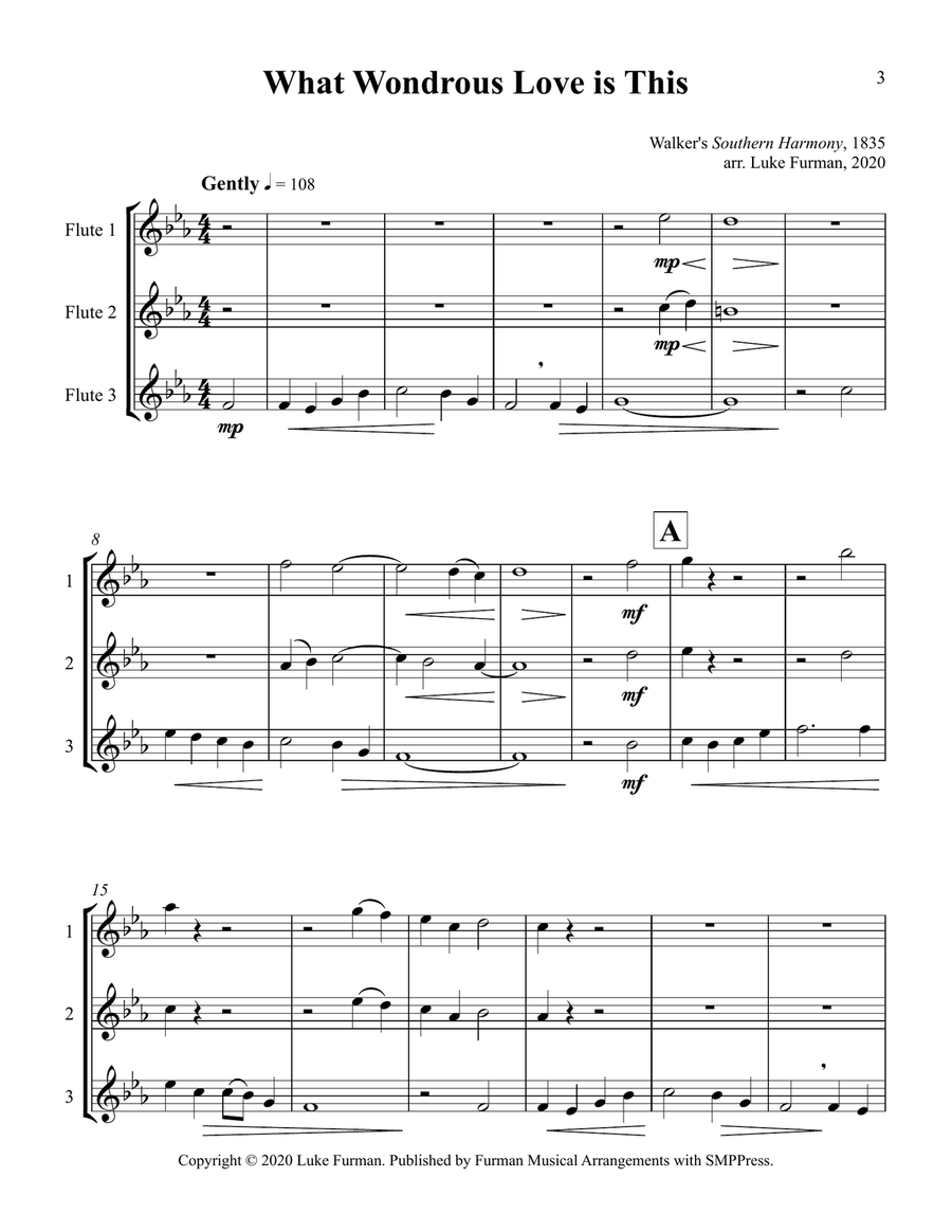 What Wondrous Love is This (Flute Trio) Flute Trio scores gallery preview page 3